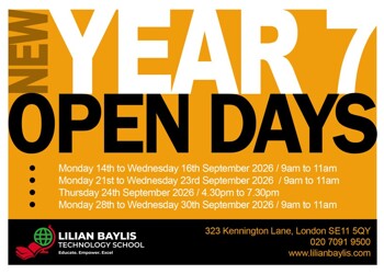 OPEN DAYS FOR YEAR 7 PLACES FOR SEPTEMBER 2027!